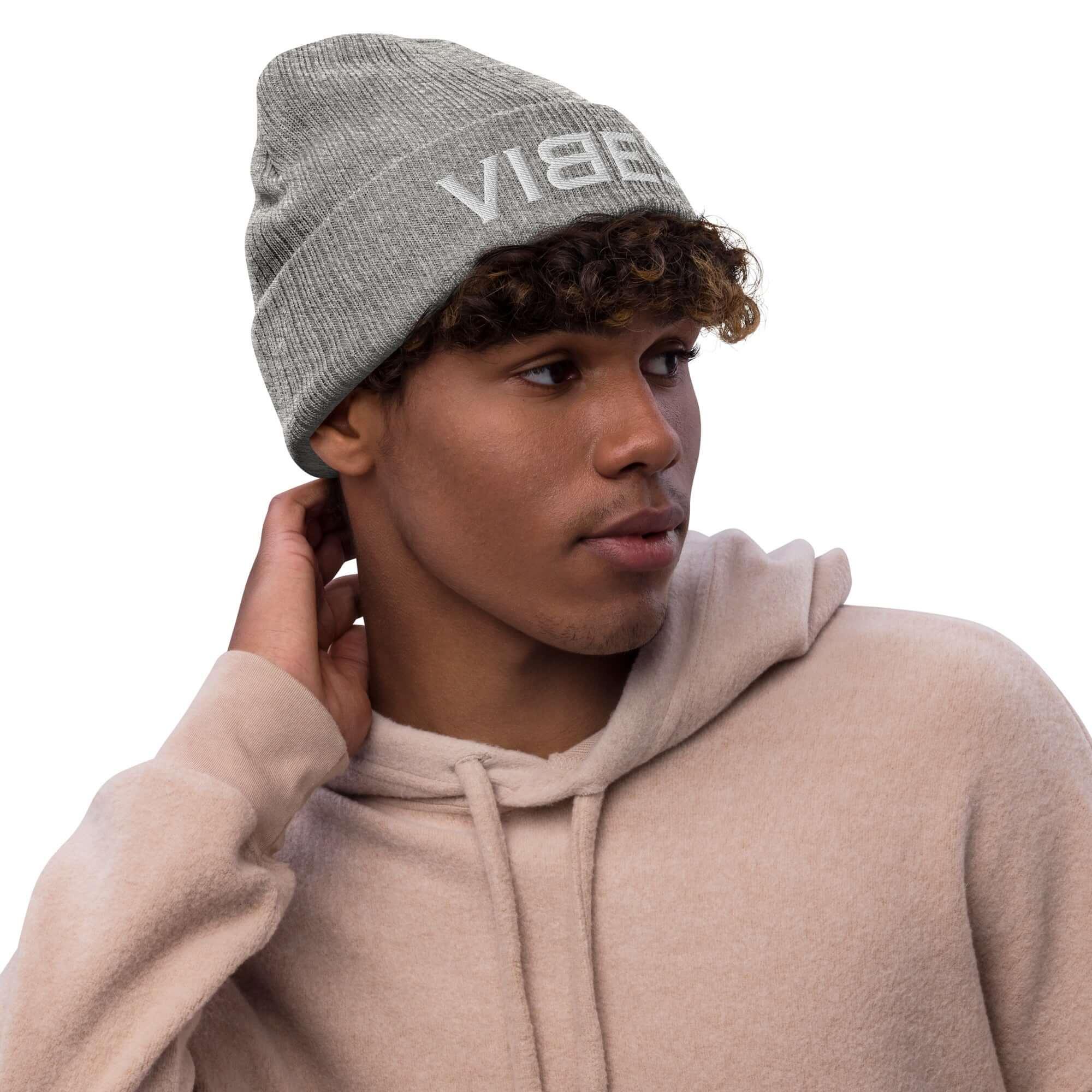 VIBES Beanie - Strickmütze Unisex (Grau/Grau) - Time Of Vibes