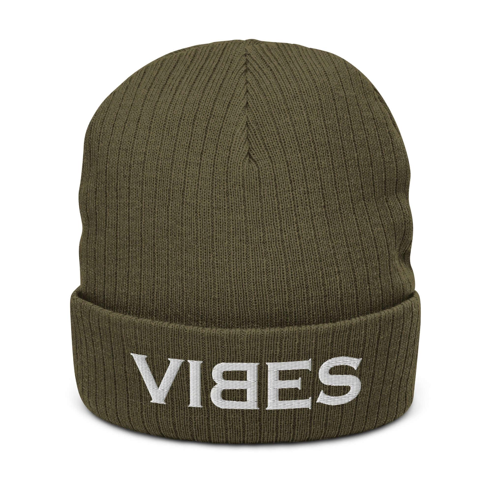 VIBES Beanie - Strickmütze Unisex (Grün/Grau) - Time Of Vibes