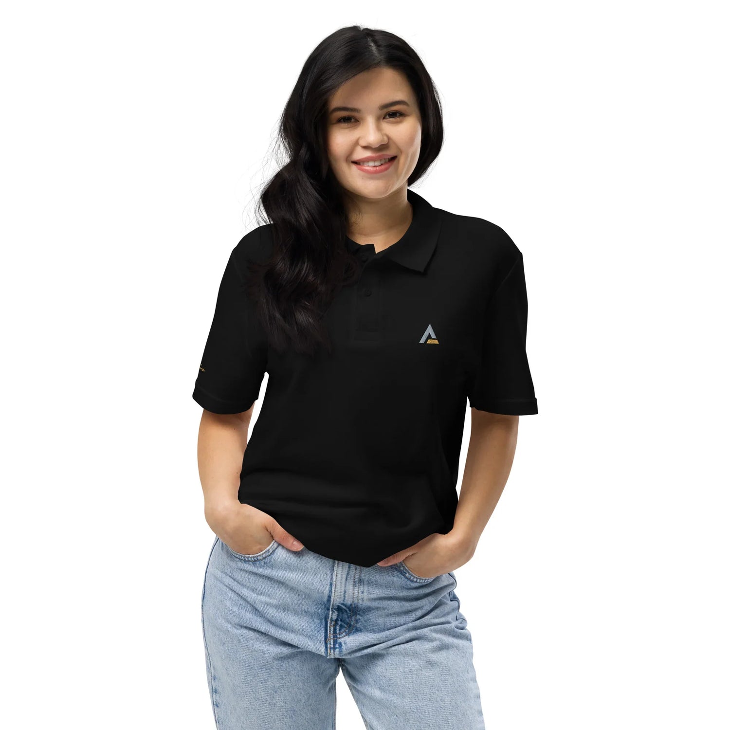 Unisex Piqué-Poloshirt (Schwarz) - Time Of Vibes