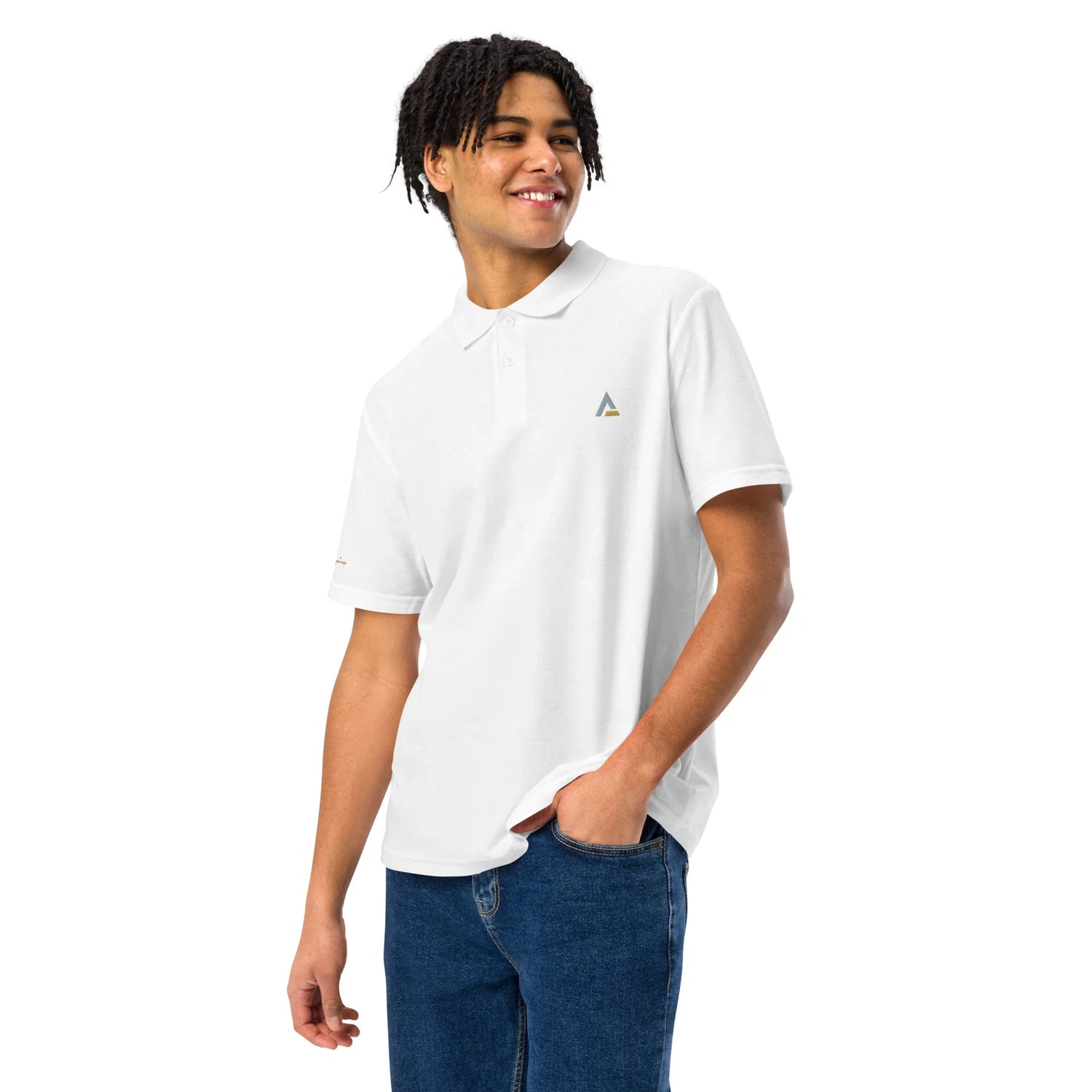 Unisex Piqué-Poloshirt (Weiß) - Time Of Vibes
