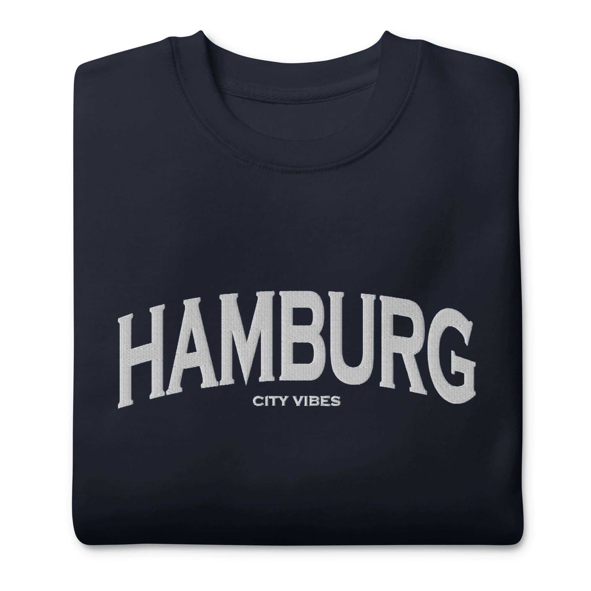 VIBES Premium Sweatshirt City | HAMBURG (Blau/Grau) * Unisex - Time Of Vibes