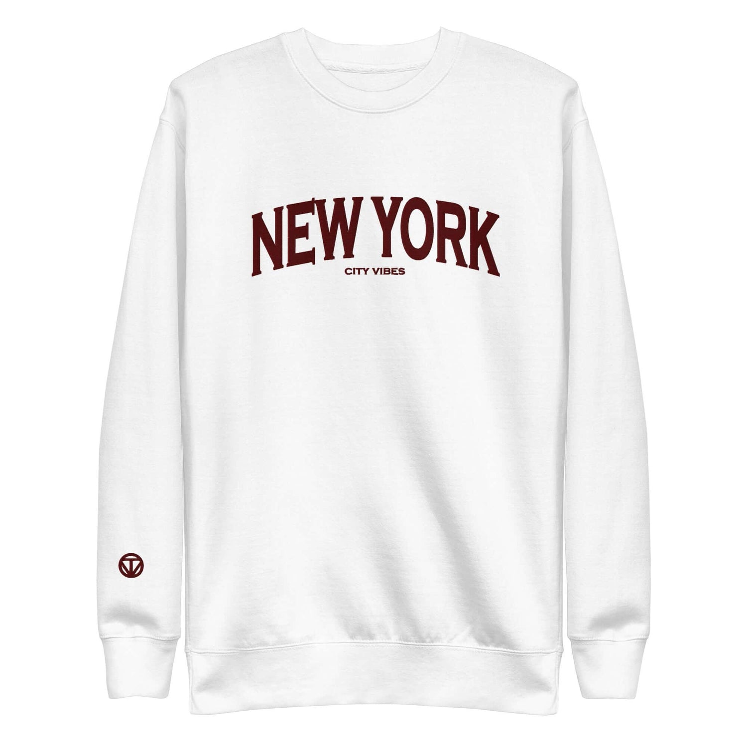 VIBES Premium Sweatshirt City | NEW YORK (Weiß/Braun) * Unisex - Time Of Vibes