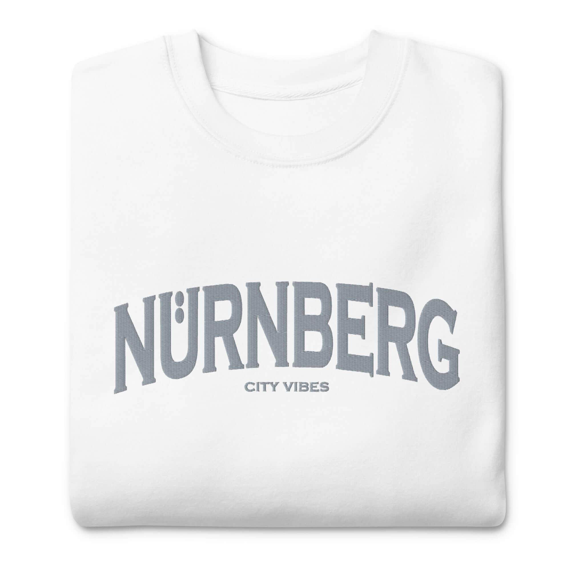 VIBES Premium Sweatshirt City | NÜRNBERG (Weiß - Grau) * Unisex - Time Of Vibes