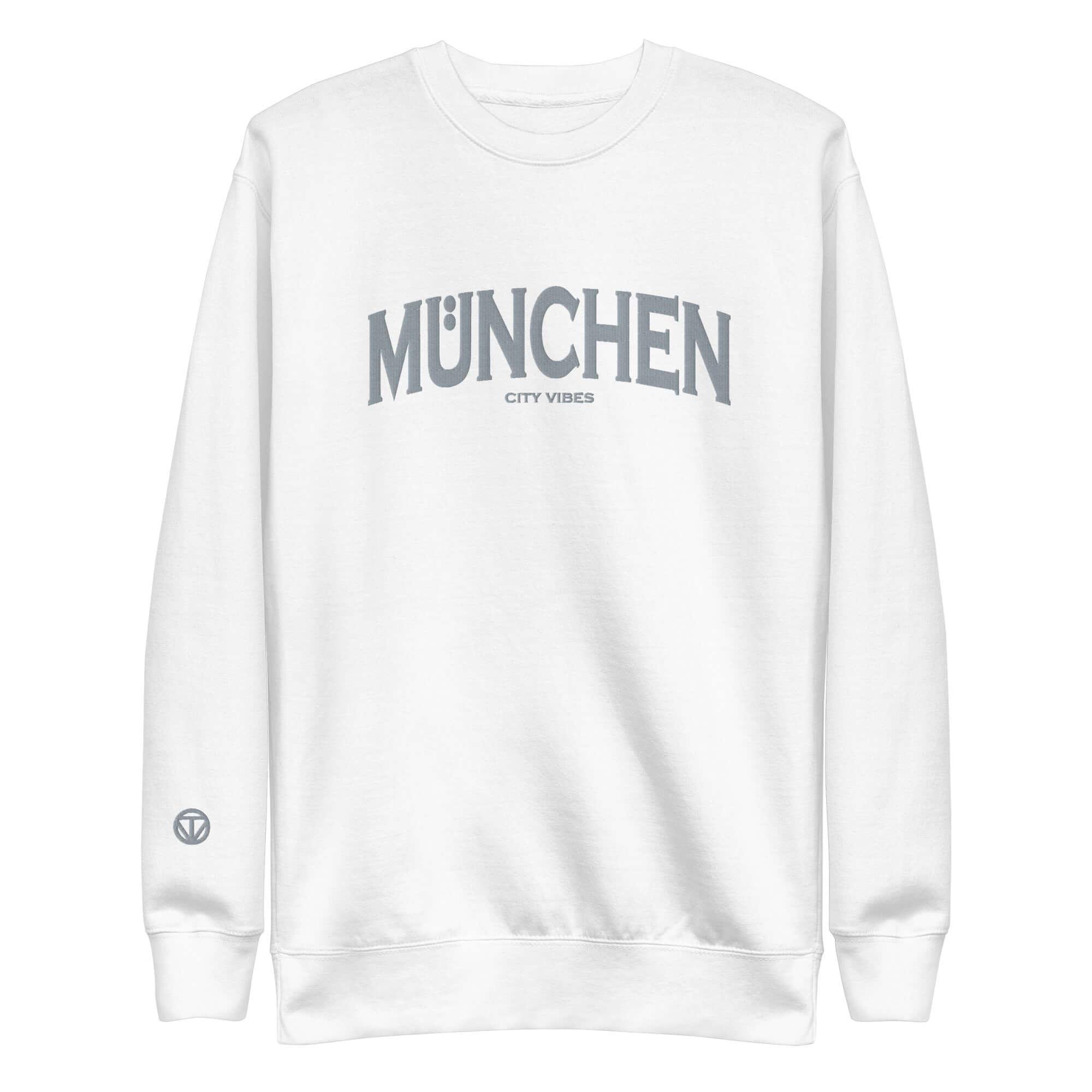 VIBES Premium Sweatshirt City | MÜNCHEN (Weiß - Grau) * Unisex - Time Of Vibes
