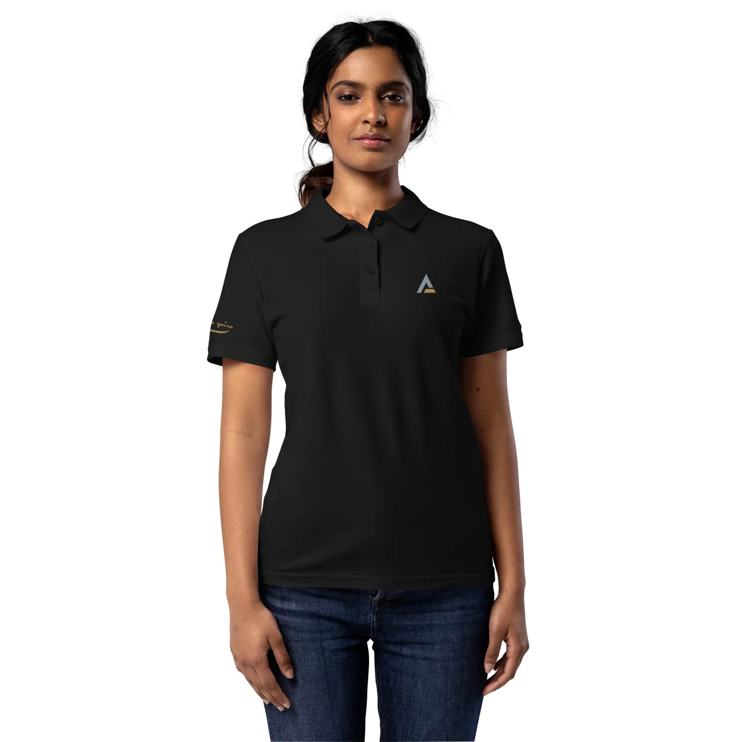 Piqué-Poloshirt für Damen (Schwarz) - Time Of Vibes