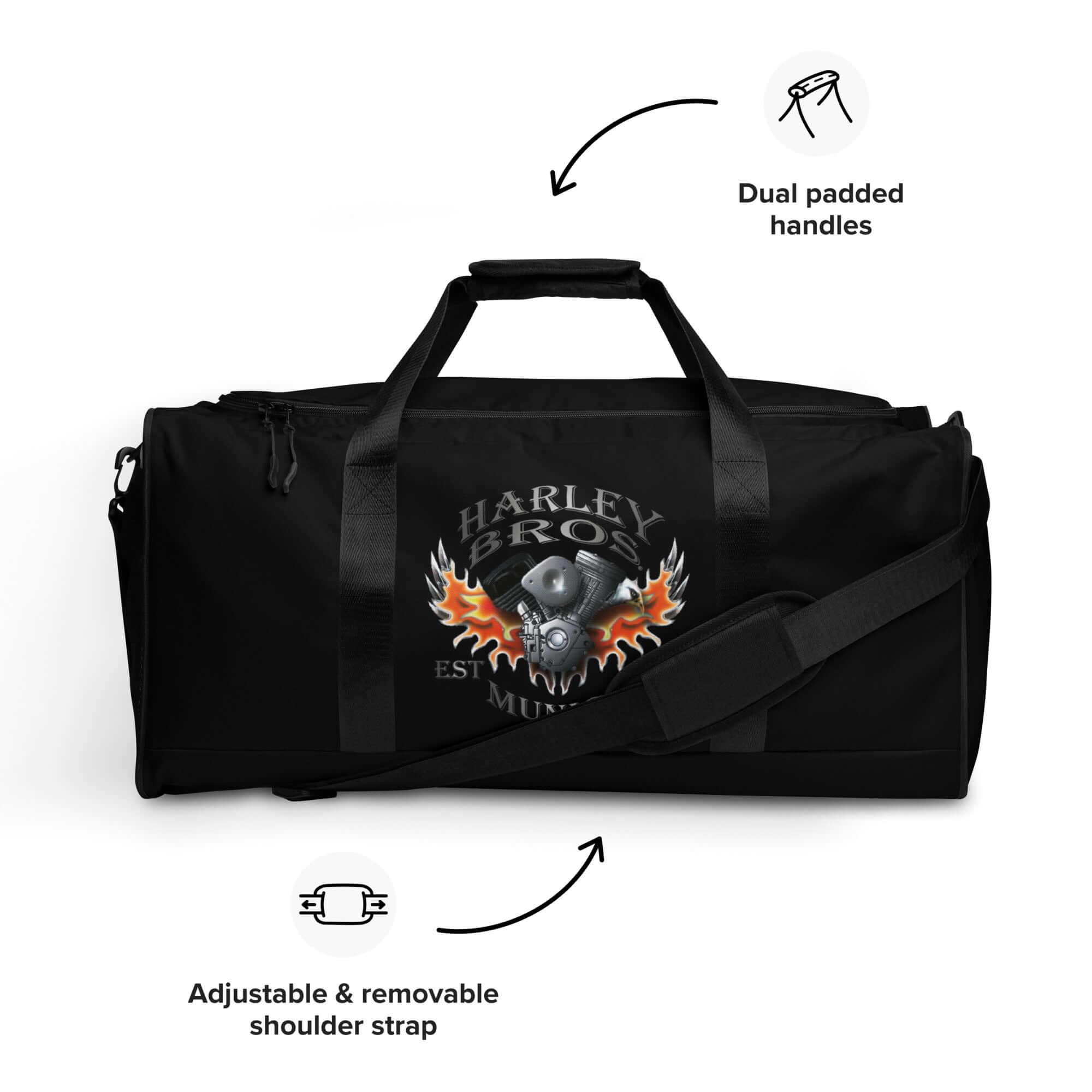 HARLEY BROS Reisetasche 23 (Schwarz) - mit Name - Time Of Vibes