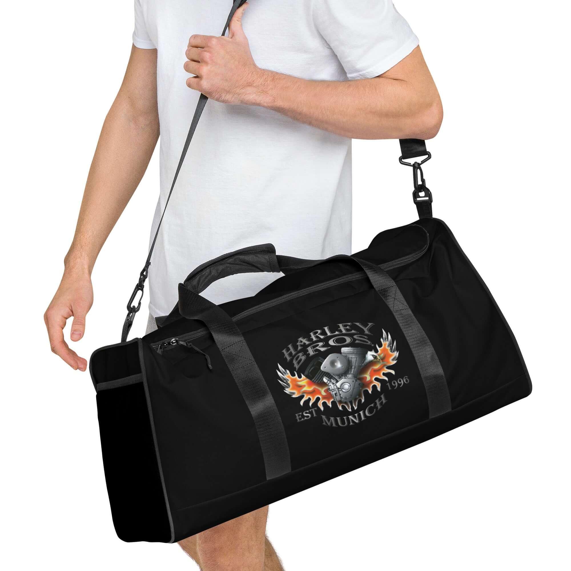 HARLEY BROS Reisetasche 23 (Schwarz) - mit Name - Time Of Vibes