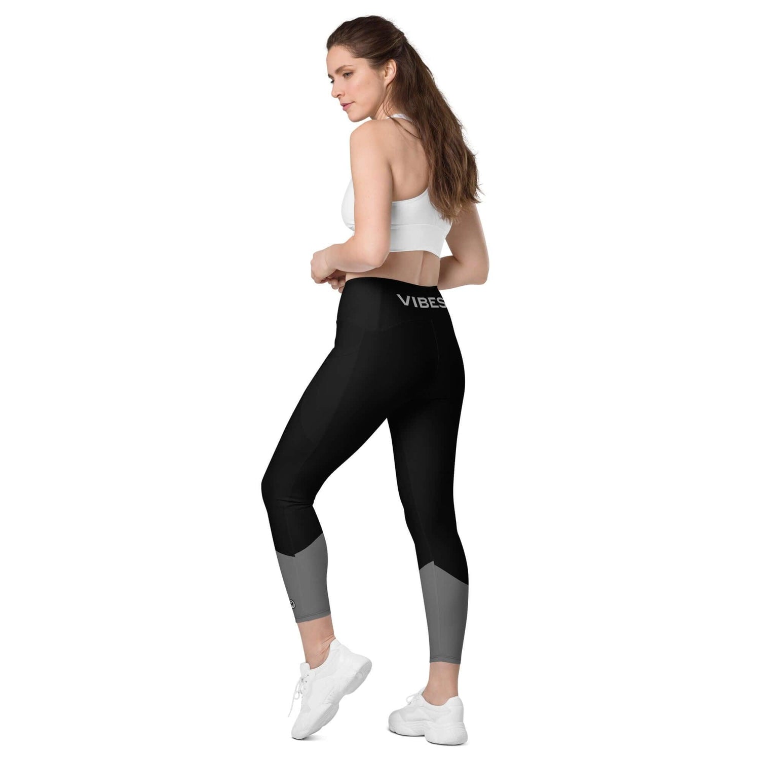 VIBES Leggings mit Taschen | ABSTRAKT (Schwarz) - Time Of Vibes