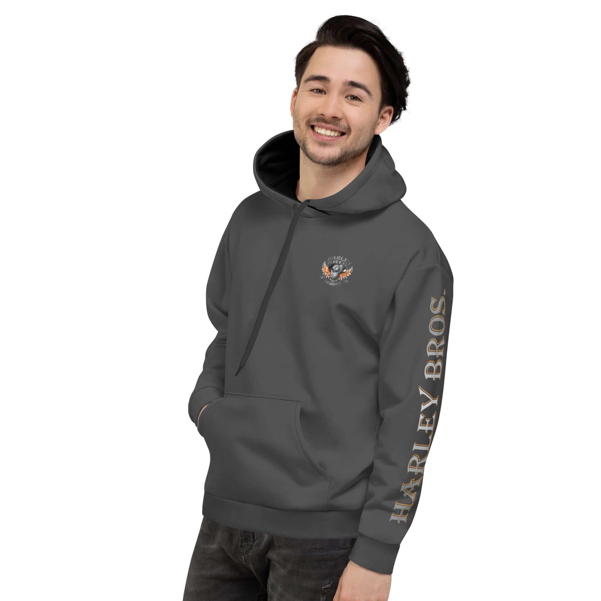 HARLEY BROS Premium Kapuzenpullover 23 Member (Dunkelgrau) - Time Of Vibes