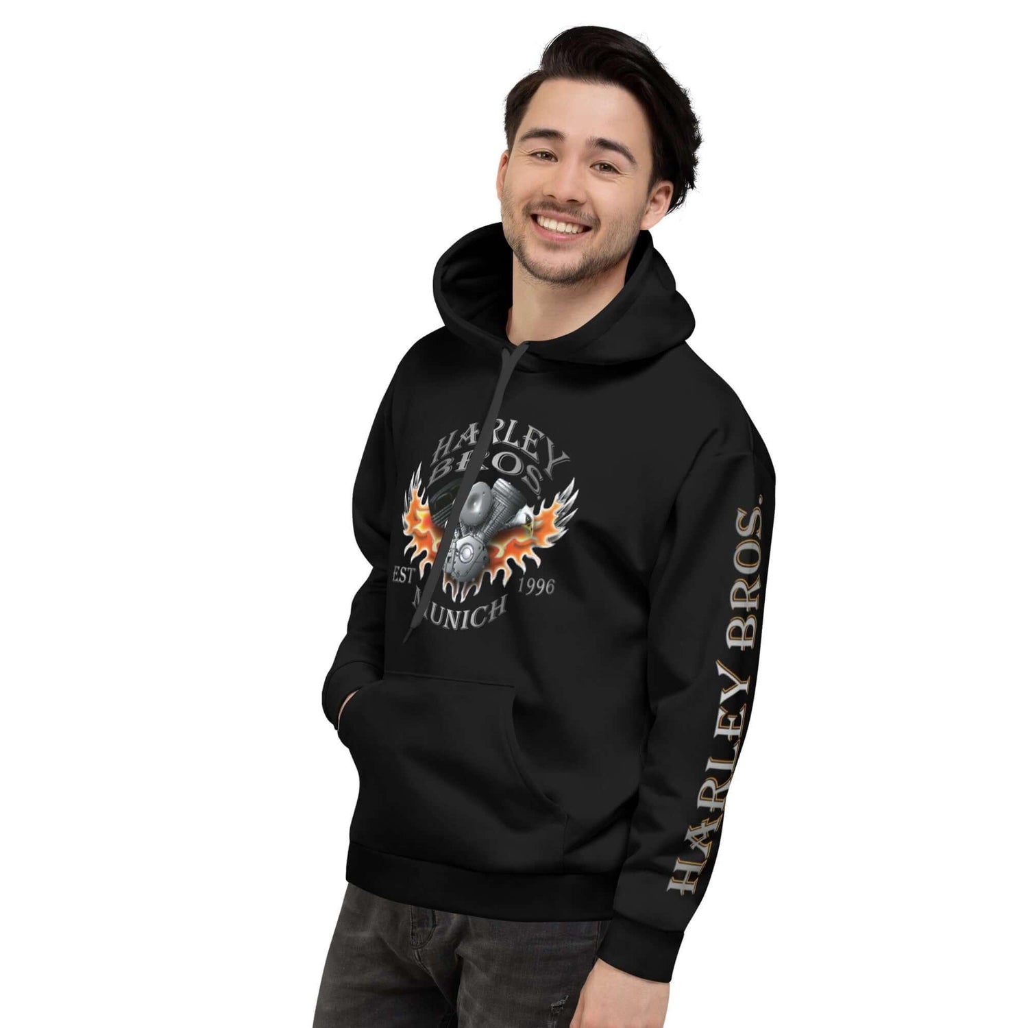 HARLEY BROS Premium Kapuzenpullover 23 (Schwarz) - Time Of Vibes