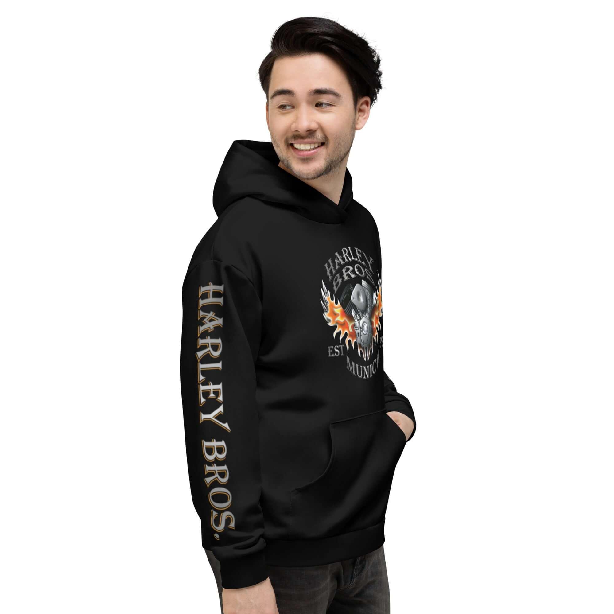 HARLEY BROS Premium Kapuzenpullover 23 (Schwarz) - Time Of Vibes