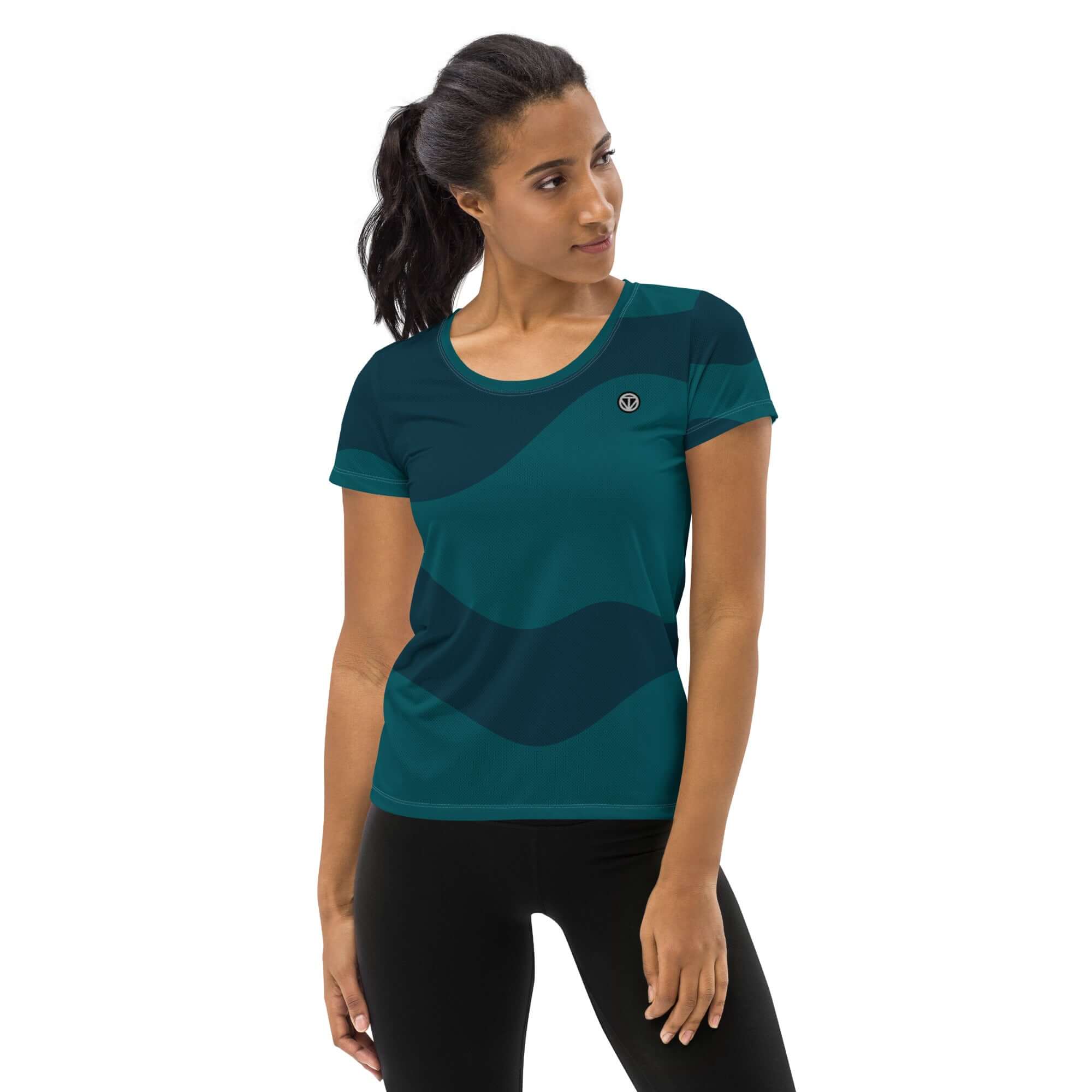 TIME OF VIBES TOV Damen Sport T-Shirt ABSTRACT (Blau) - €45,00