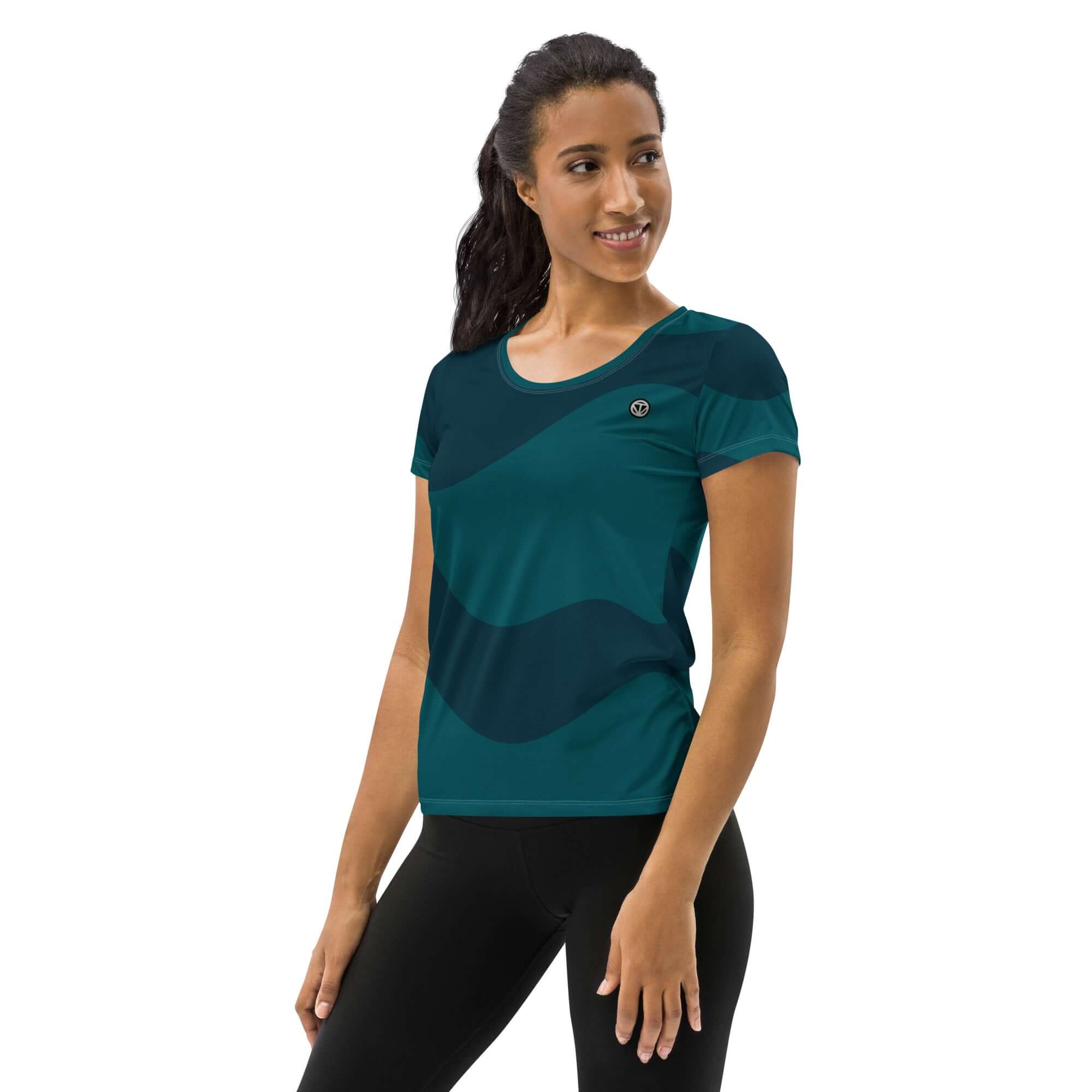 TIME OF VIBES TOV Damen Sport T-Shirt ABSTRACT (Blau) - €45,00