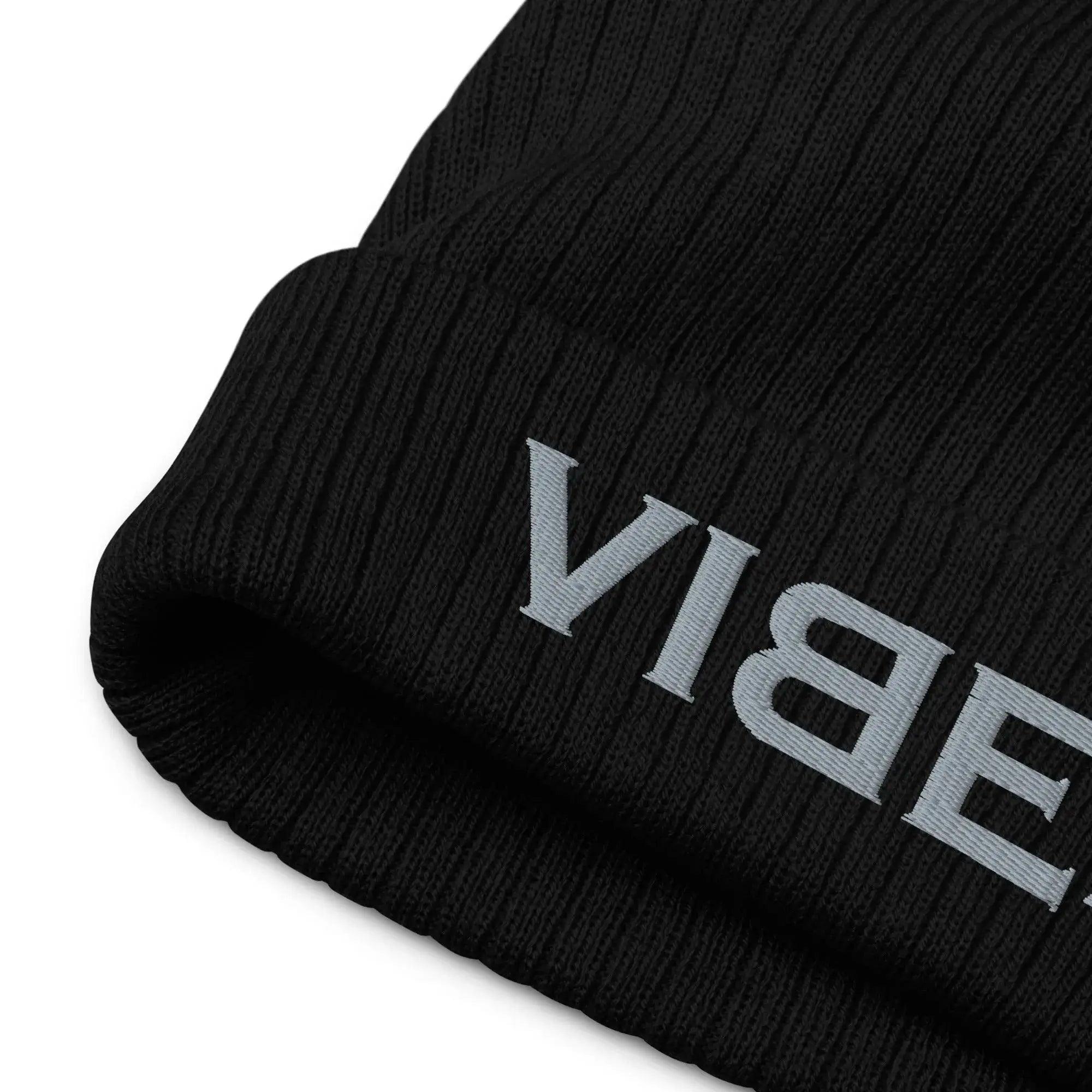 VIBES Beanie - Strickmütze Unisex (Schwarz/Grau) - Time Of Vibes