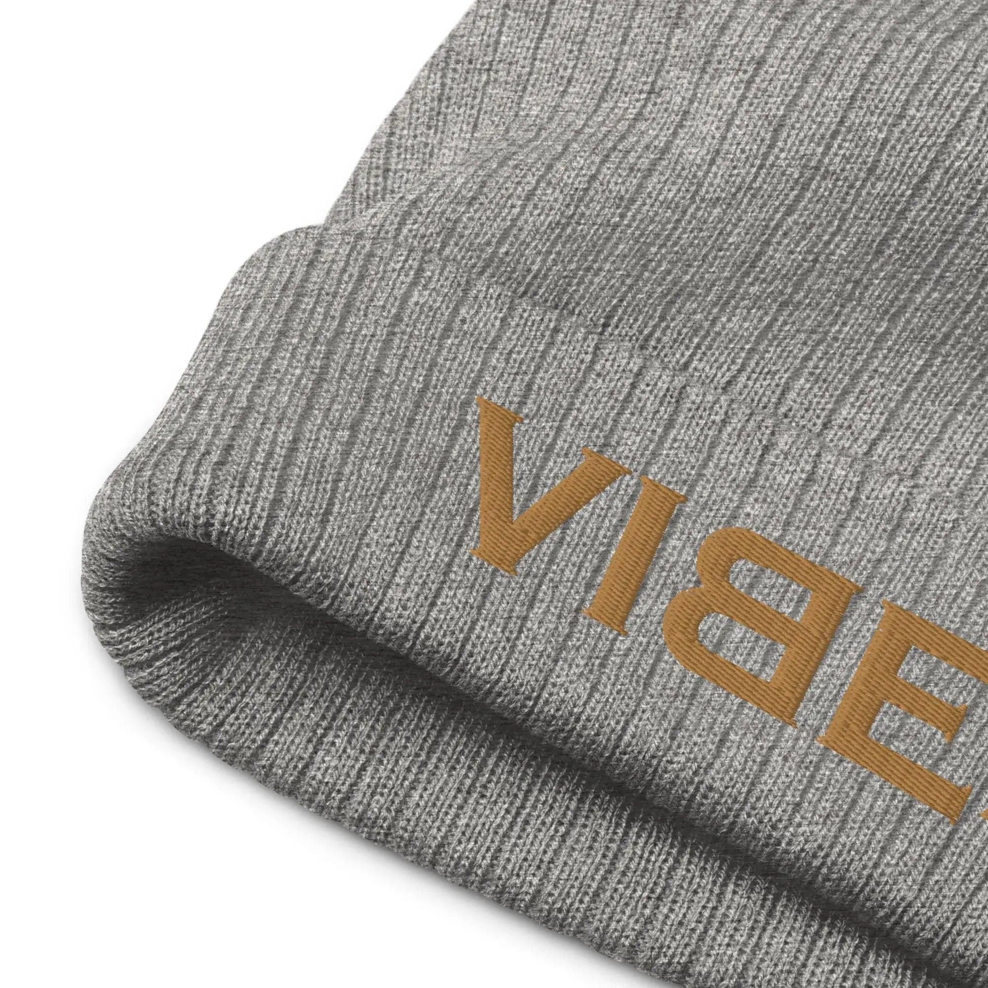VIBES Beanie - Strickmütze Unisex (Grau/Gold) - Time Of Vibes