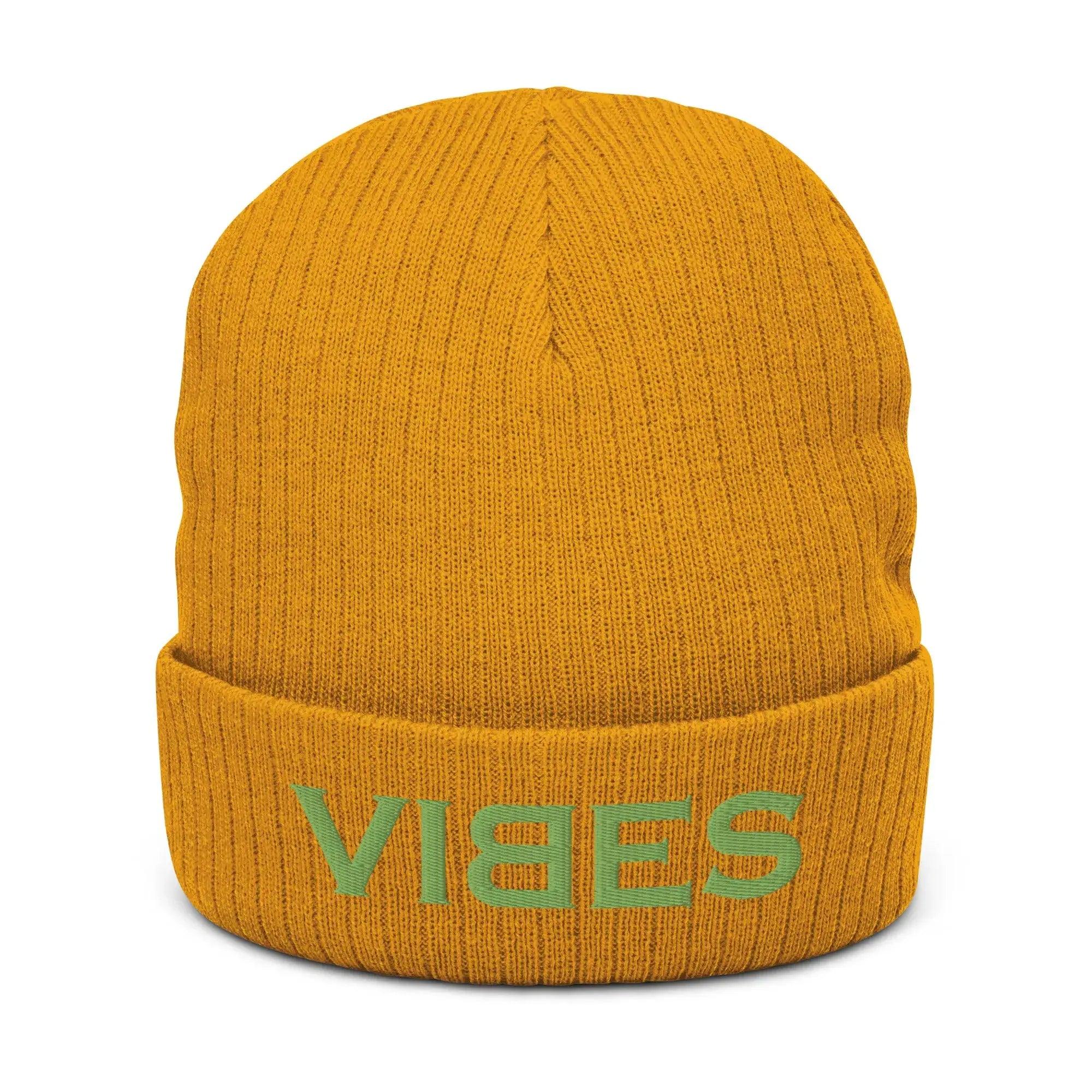VIBES Beanie - Strickmütze Unisex (Orange/Grün) - Time Of Vibes