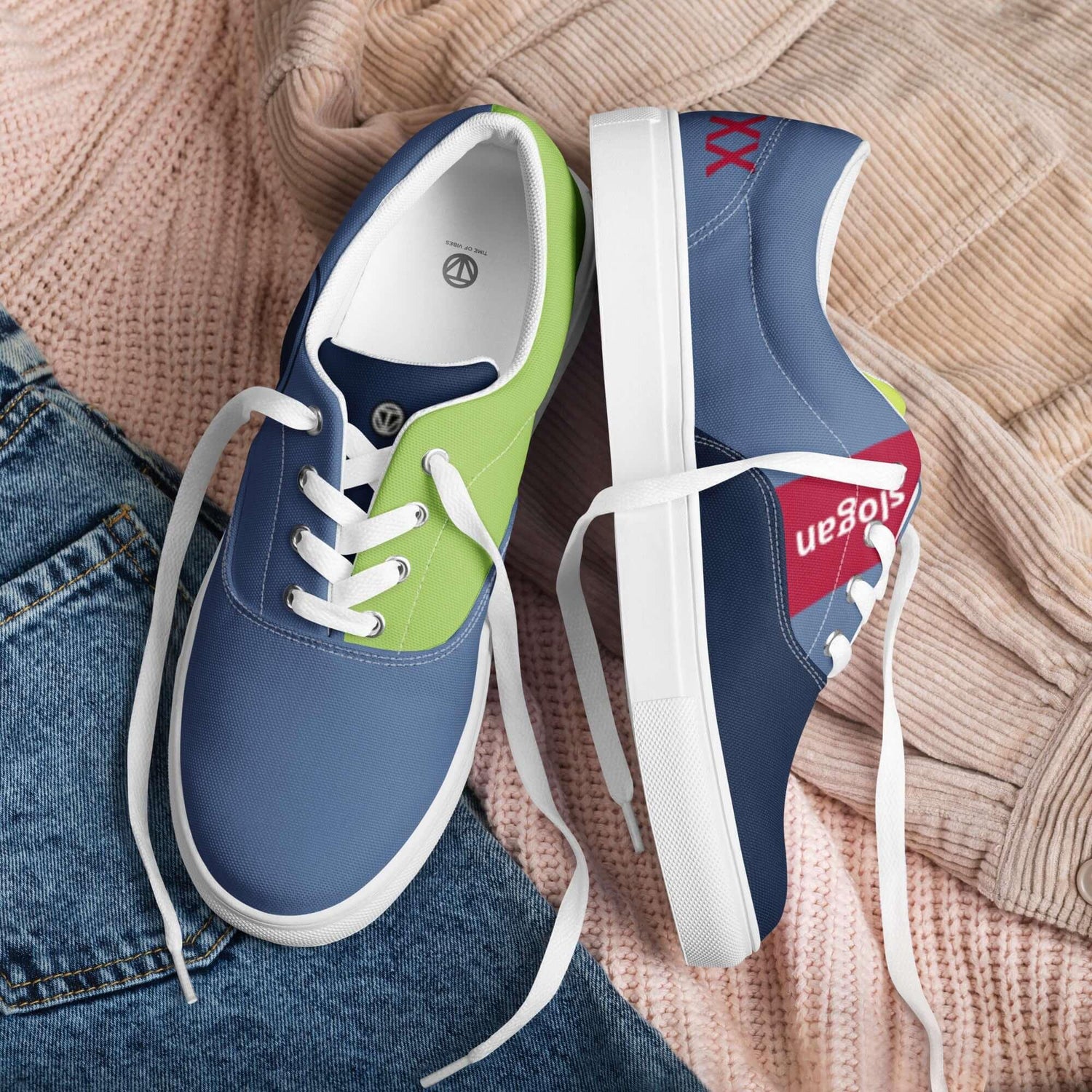 TOV Damen Low Sneaker - Canvas - Komplett bedrucken und individualisieren - Produktansicht - Time Of Vibes