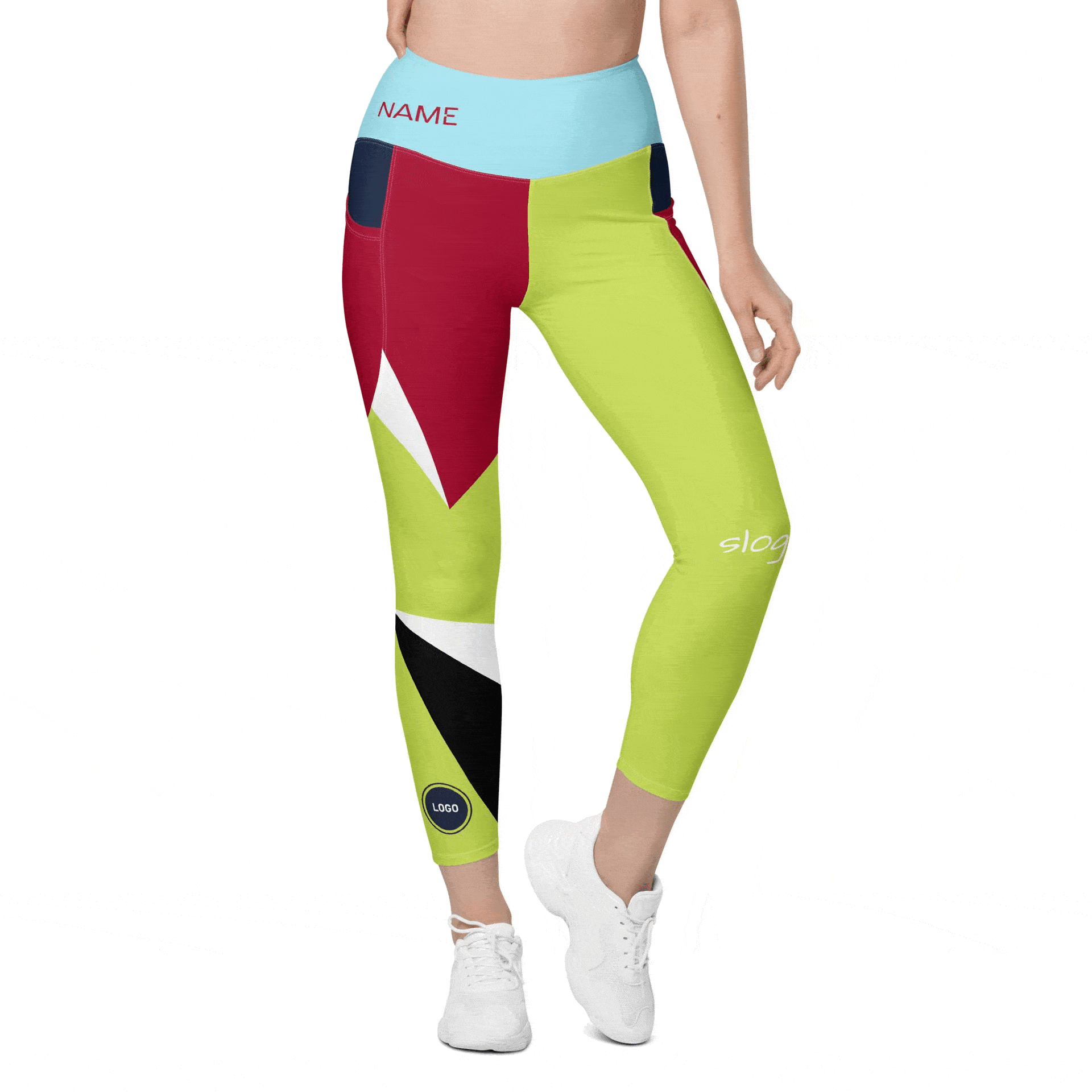TOV Damen Leggins mit Taschen - Komplett bedrucken und individualisieren - animiert - Time Of Vibes