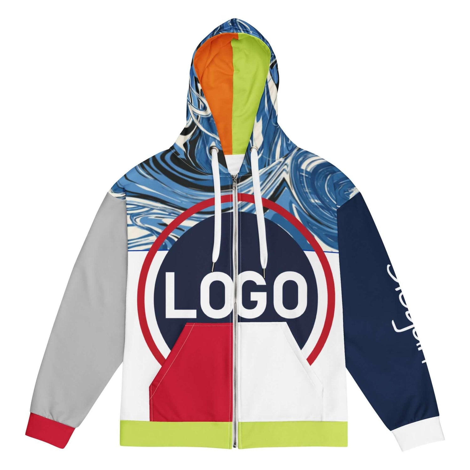 TOV Zip Hoodie Unisex - Komplett bedrucken und individualisieren - Frontansicht - Time Of Vibes