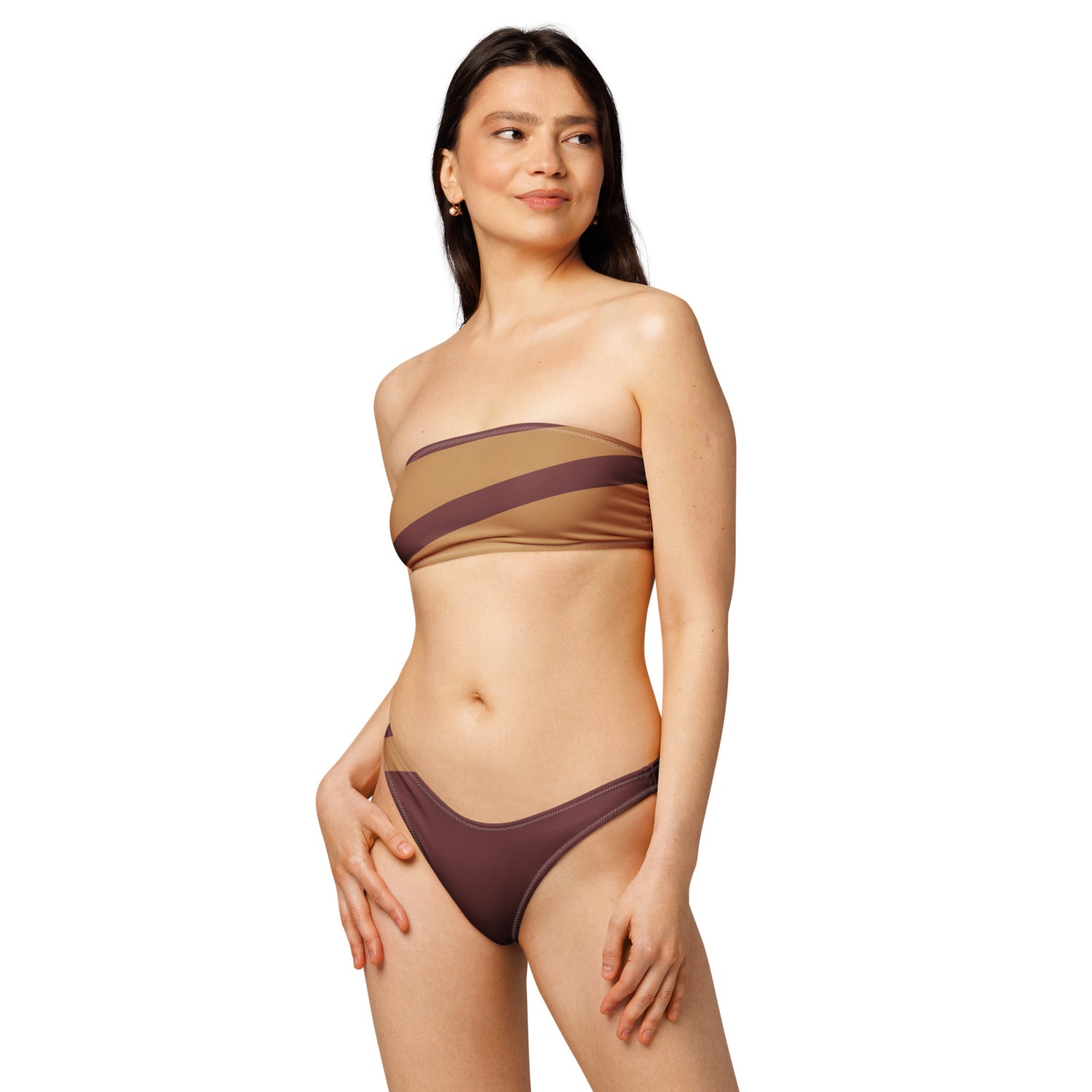 VIBES Bandeau-Bikini STRIPE (Braun) - Time Of Vibes