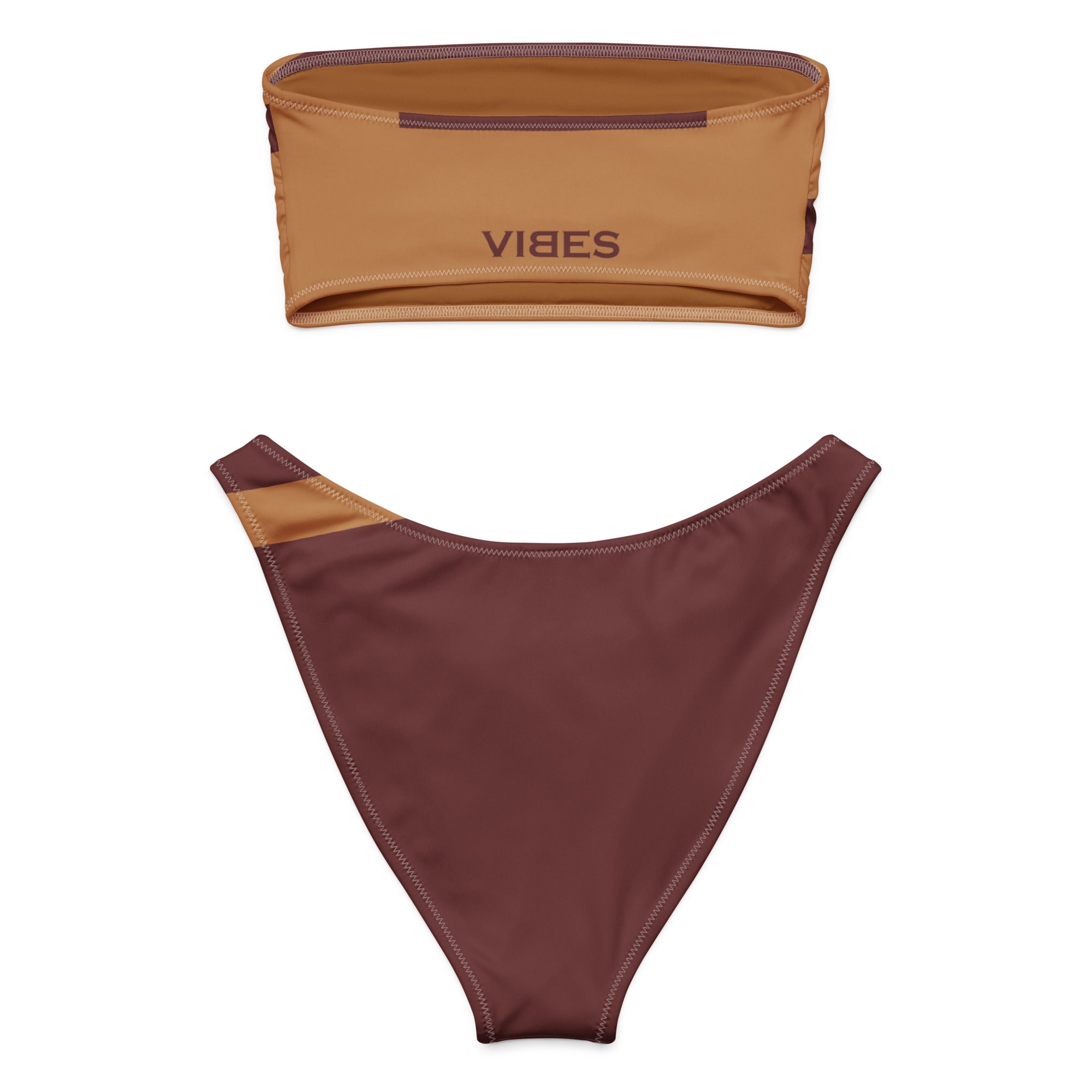 VIBES Bandeau-Bikini STRIPE (Braun) - Time Of Vibes