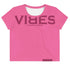 Pink Crop-Top Shirt mit großem VIBES Schriftzug für Frauen, Frauenmode.