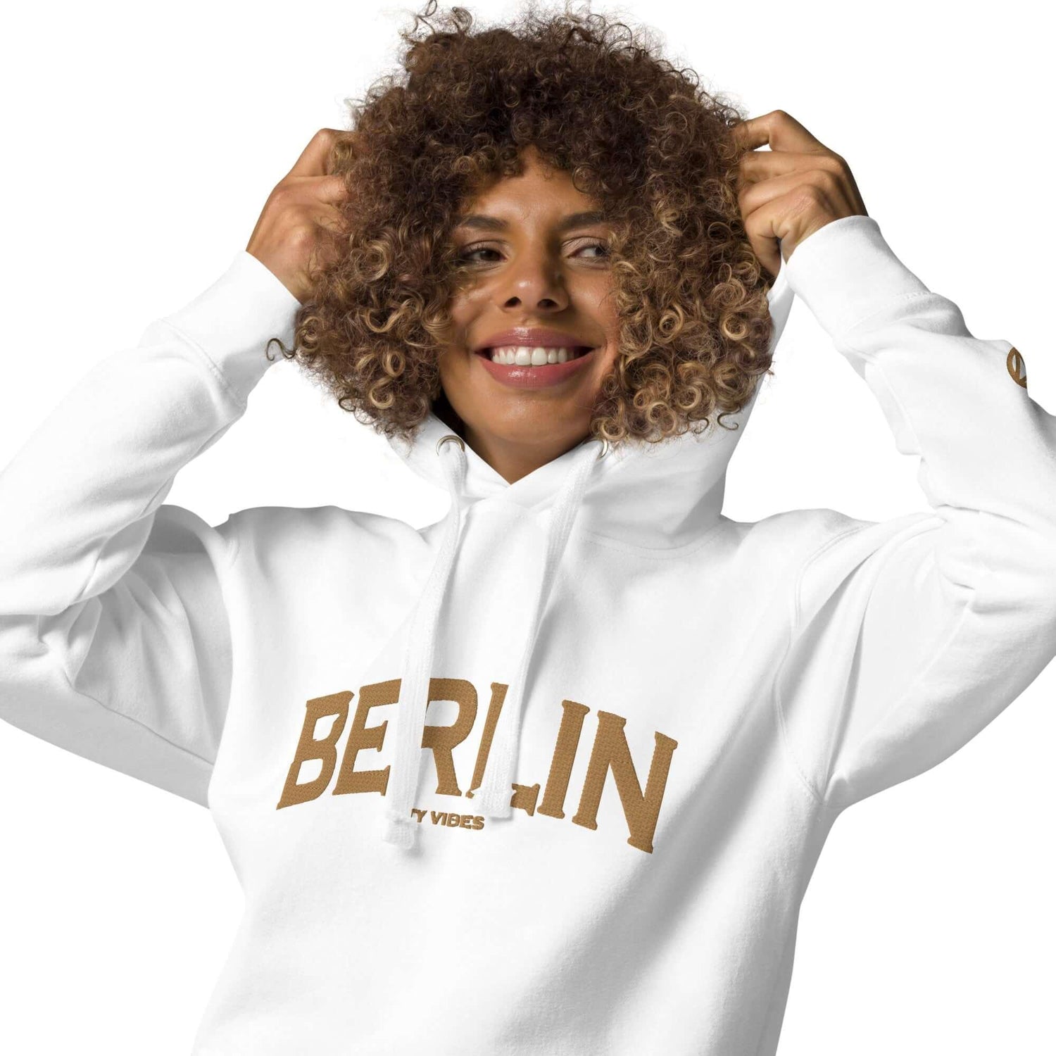 VIBES Hoodie Unisex | BERLIN (Weiß/Gold) - Time Of Vibes