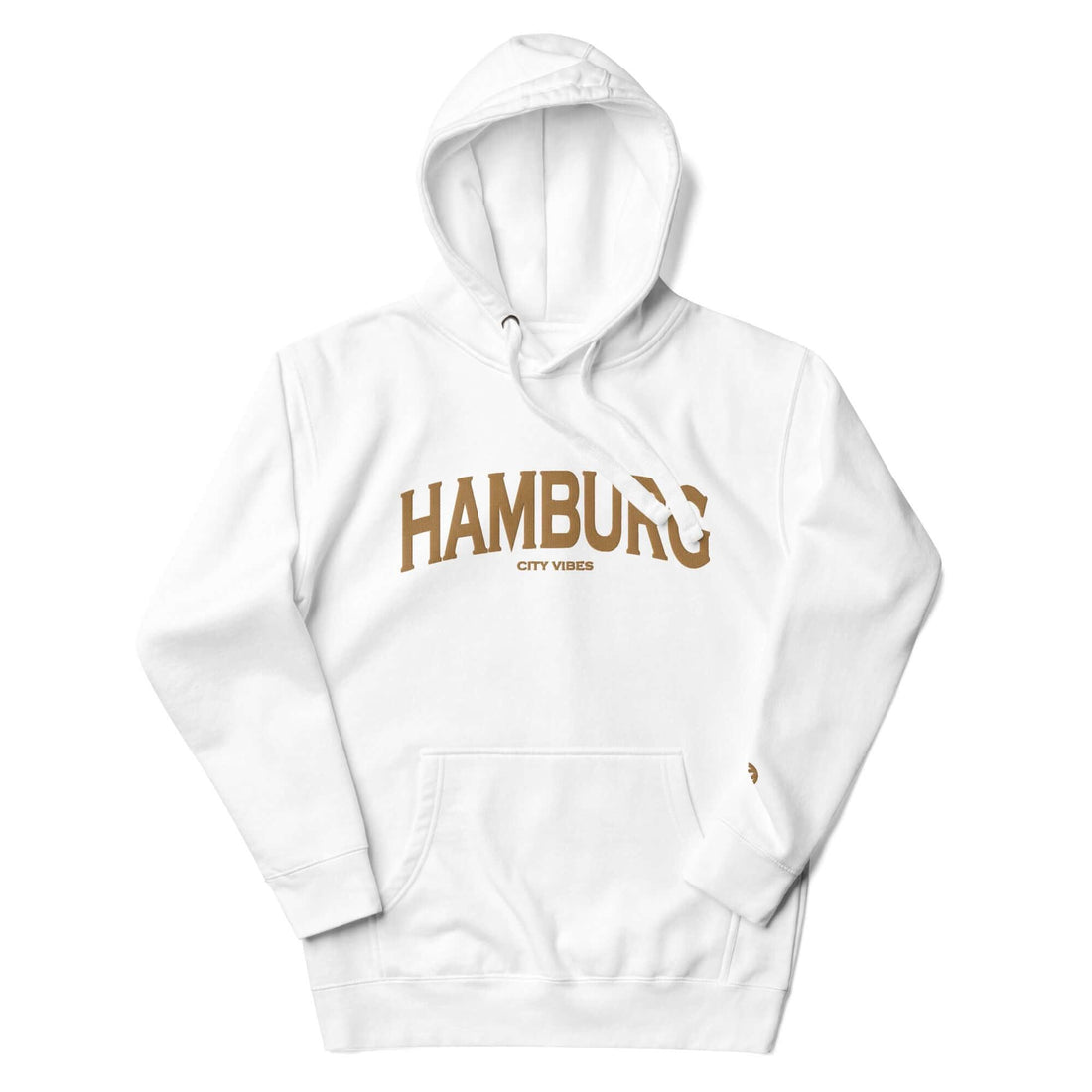 VIBES Hoodie Unisex | HAMBURG bestickt (Weiß/Gold) - Time Of Vibes
