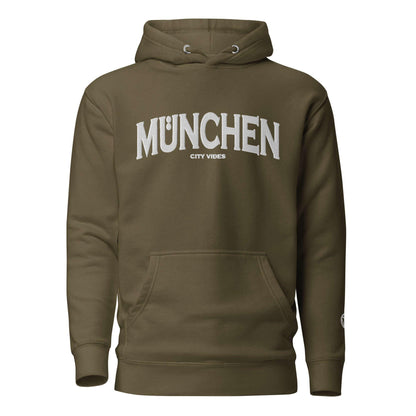 VIBES Hoodie Unisex | MÜNCHEN bestickt (Grün/Weiß) - Time Of Vibes