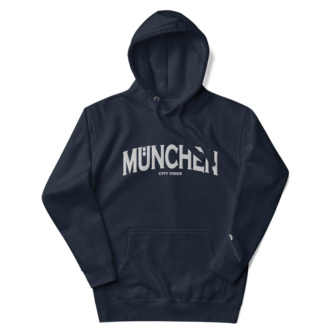 VIBES Hoodie Unisex | MÜNCHEN bestickt (Navy/Weiß) - Time Of Vibes
