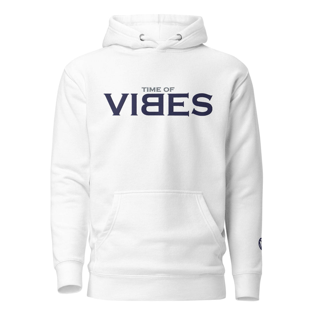 VIBES Hoodie bestickt Unisex (Weiß/Blau) - Time Of Vibes