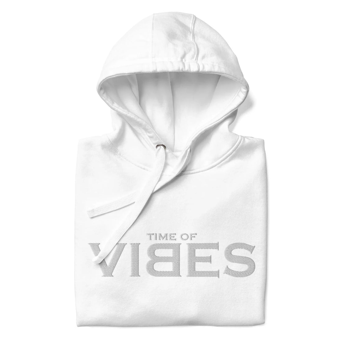 VIBES Hoodie bestickt - TOV -  Weiss Silber | Time of Vibes