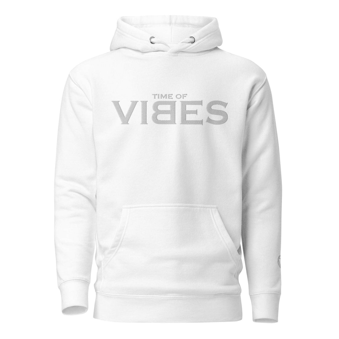 VIBES Hoodie bestickt Unisex (Weiß/Weiß) - Time Of Vibes