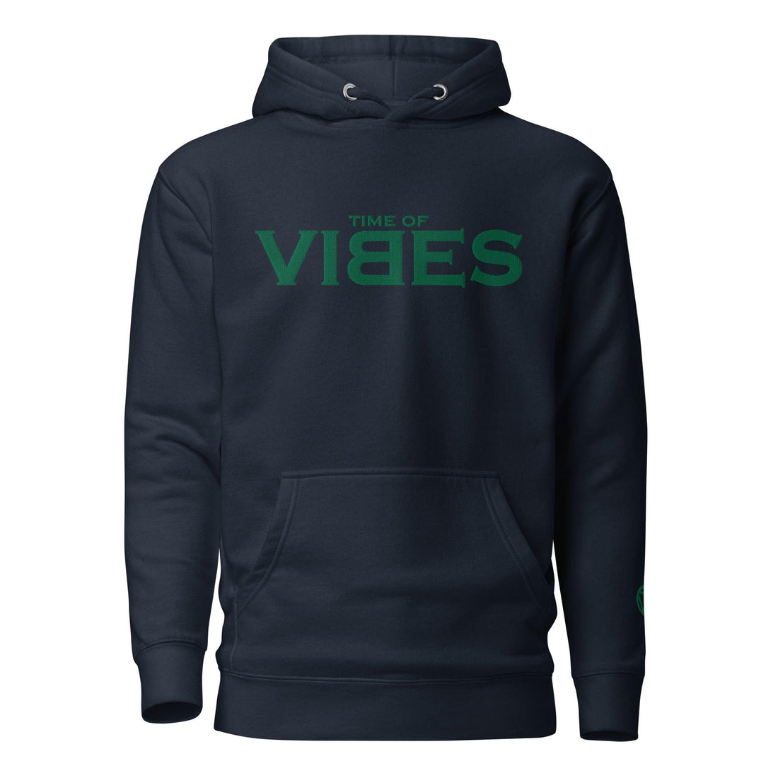 VIBES Hoodie bestickt Unisex (Navy/Grün) - Time Of Vibes