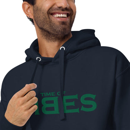 VIBES Hoodie bestickt Unisex (Navy/Grün) - Time Of Vibes
