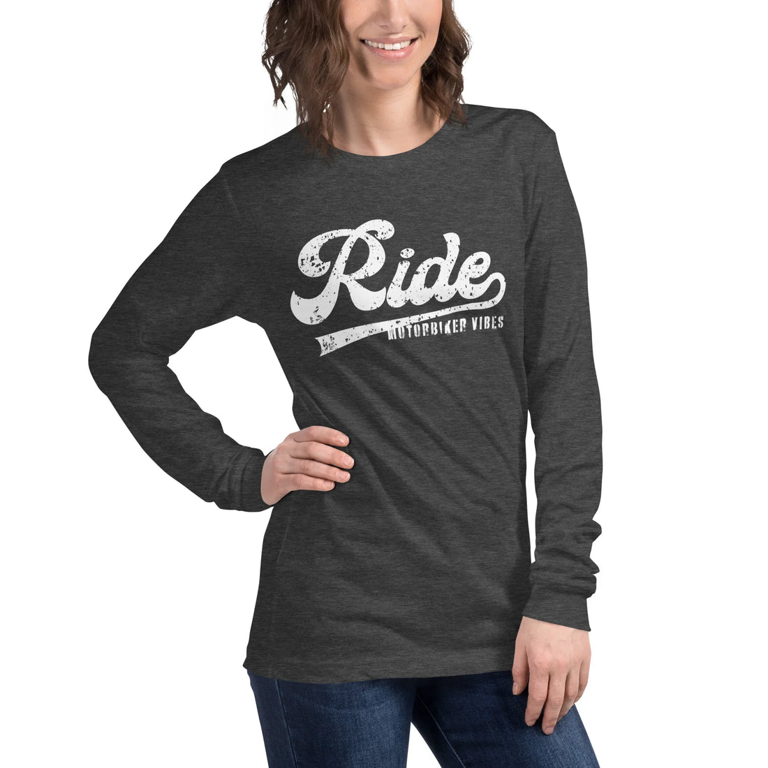 VIBES Langarmshirt | RIDE (Grau/Weiß) * Unisex - Time Of Vibes