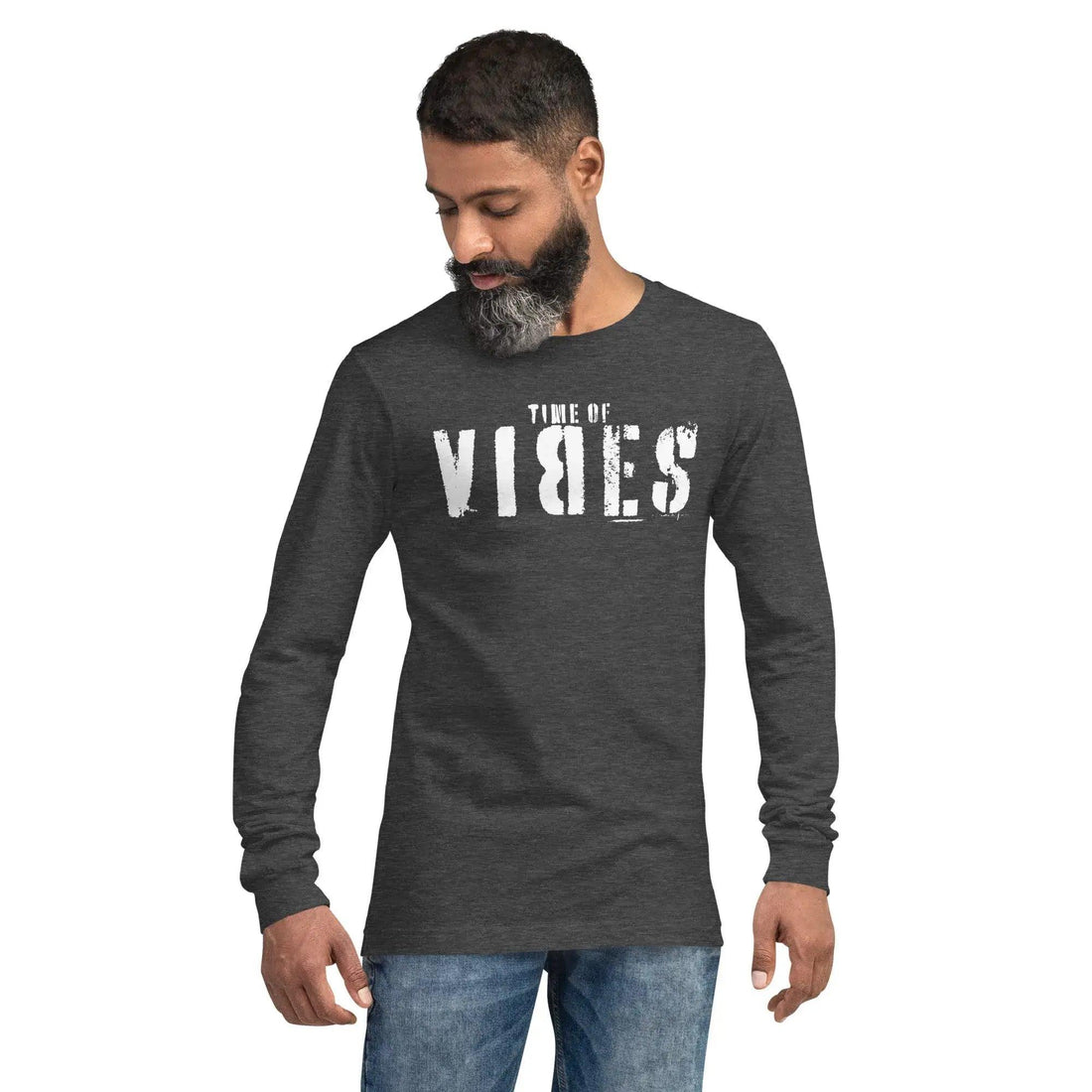 VIBES Langarmshirt TOV (Grau/Weiß) * Unisex - Time Of Vibes