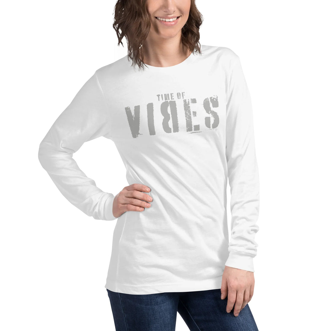 VIBES Langarmshirt TOV (Weiß/Grau) * Unisex - Time Of Vibes