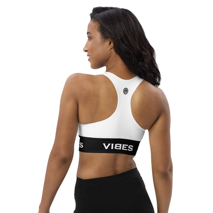 VIBES Langer Sport BH (Weiß/Schwarz) - Time Of Vibes