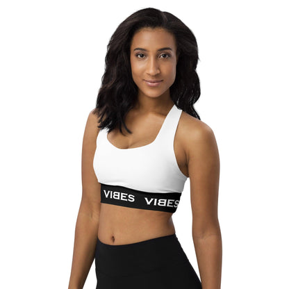 VIBES Langer Sport BH (Weiß/Schwarz) - Time Of Vibes