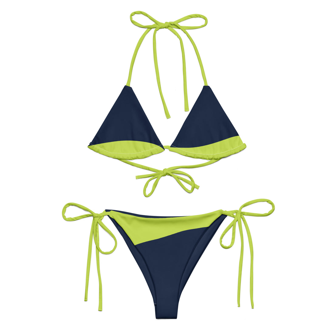 VIBES Schnür-Bikini WAVES (Dunkelblau-Grün) - Time Of Vibes
