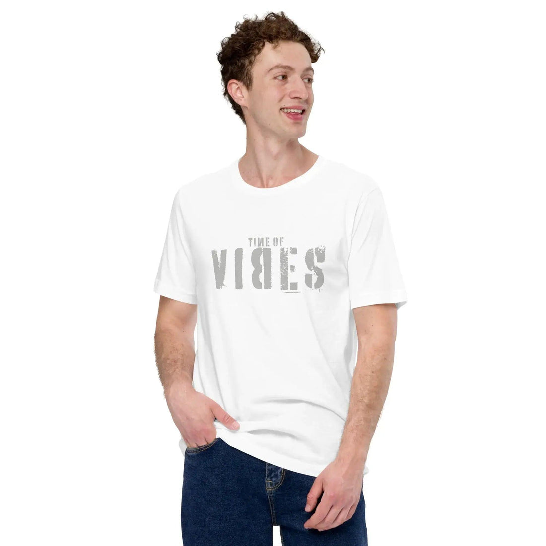VIBES T-Shirt Baumwolle Herren (Weiß - Silber) - Time Of Vibes