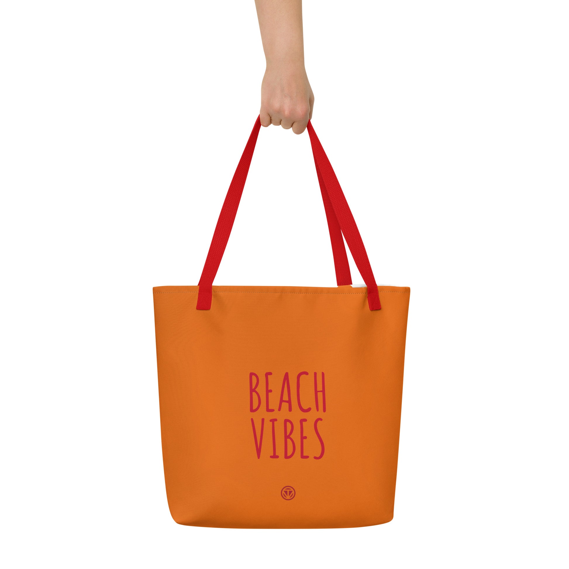 TIME OF VIBES - Large Tote Bag BEACH VIBES (Orange) - €45.00
