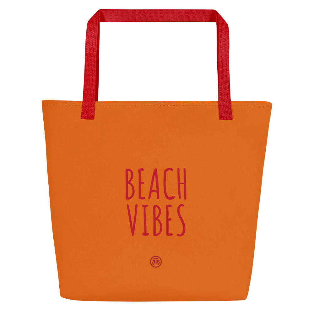 TIME OF VIBES - Large Tote Bag BEACH VIBES (Orange) - €45.00