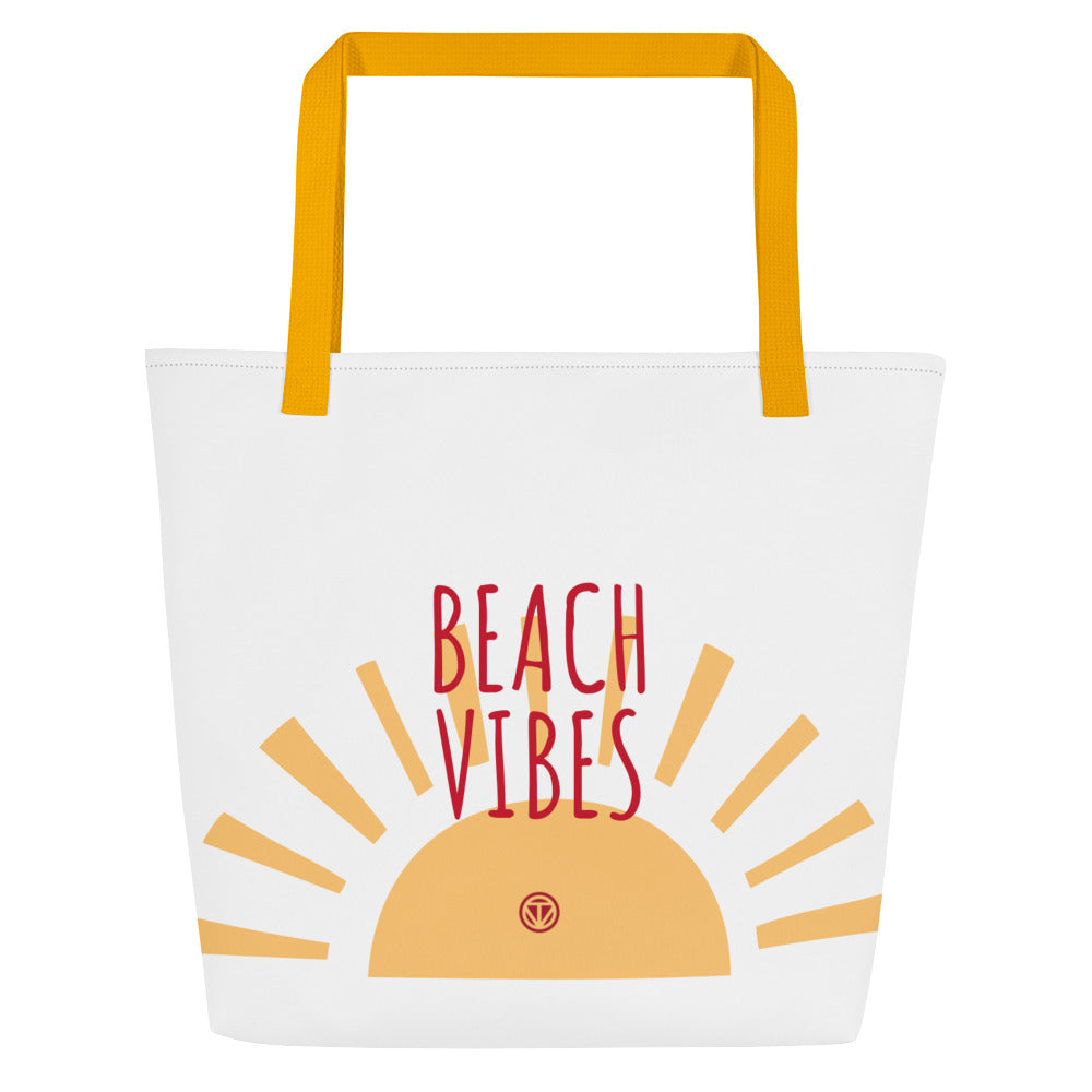 TIME OF VIBES - Large Tote Bag BEACH VIBES (White) - €45.00