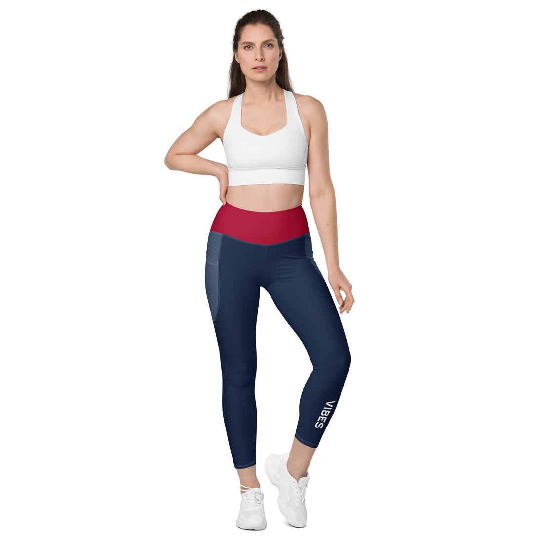 TIME OF VIBES TOV Leggings mit Taschen VIBES (Blau/Rot) - €59,00