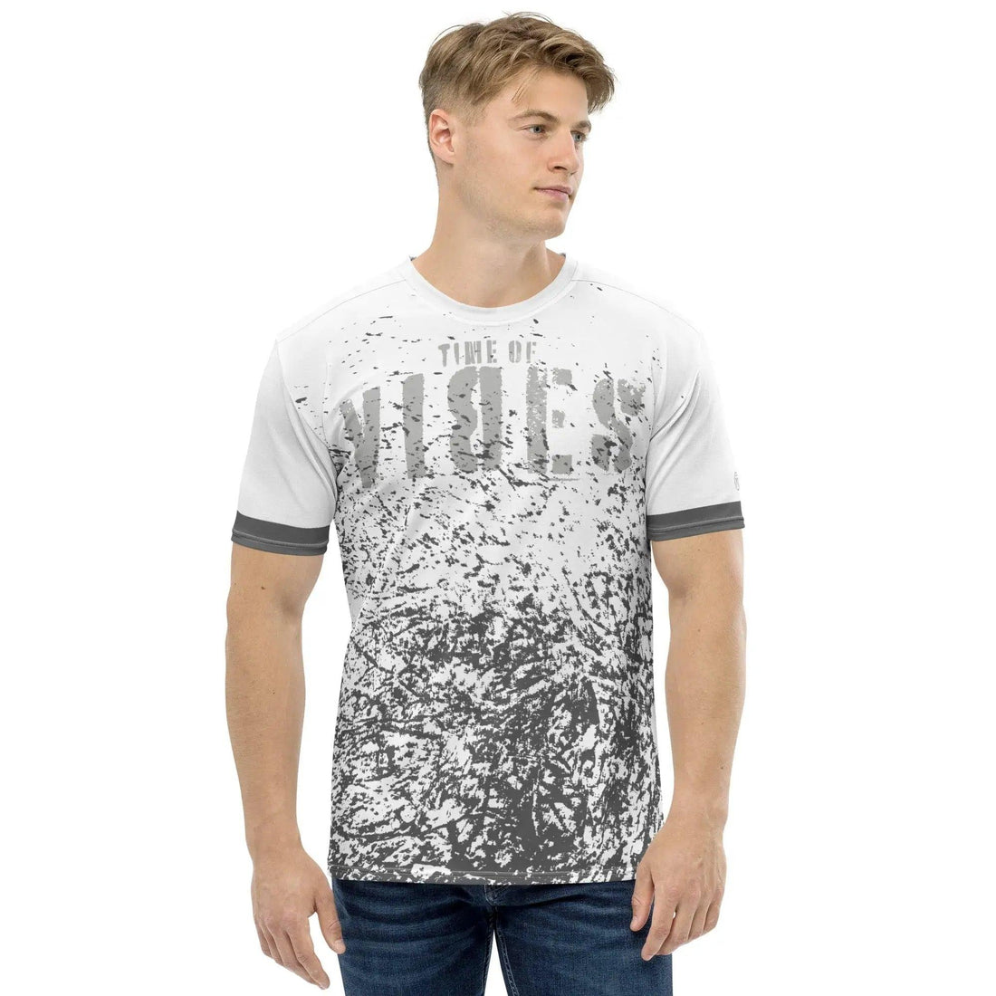 VIBES Premium T-Shirt | GRUNGE (Weiß/Grau) * Herren - Time Of Vibes
