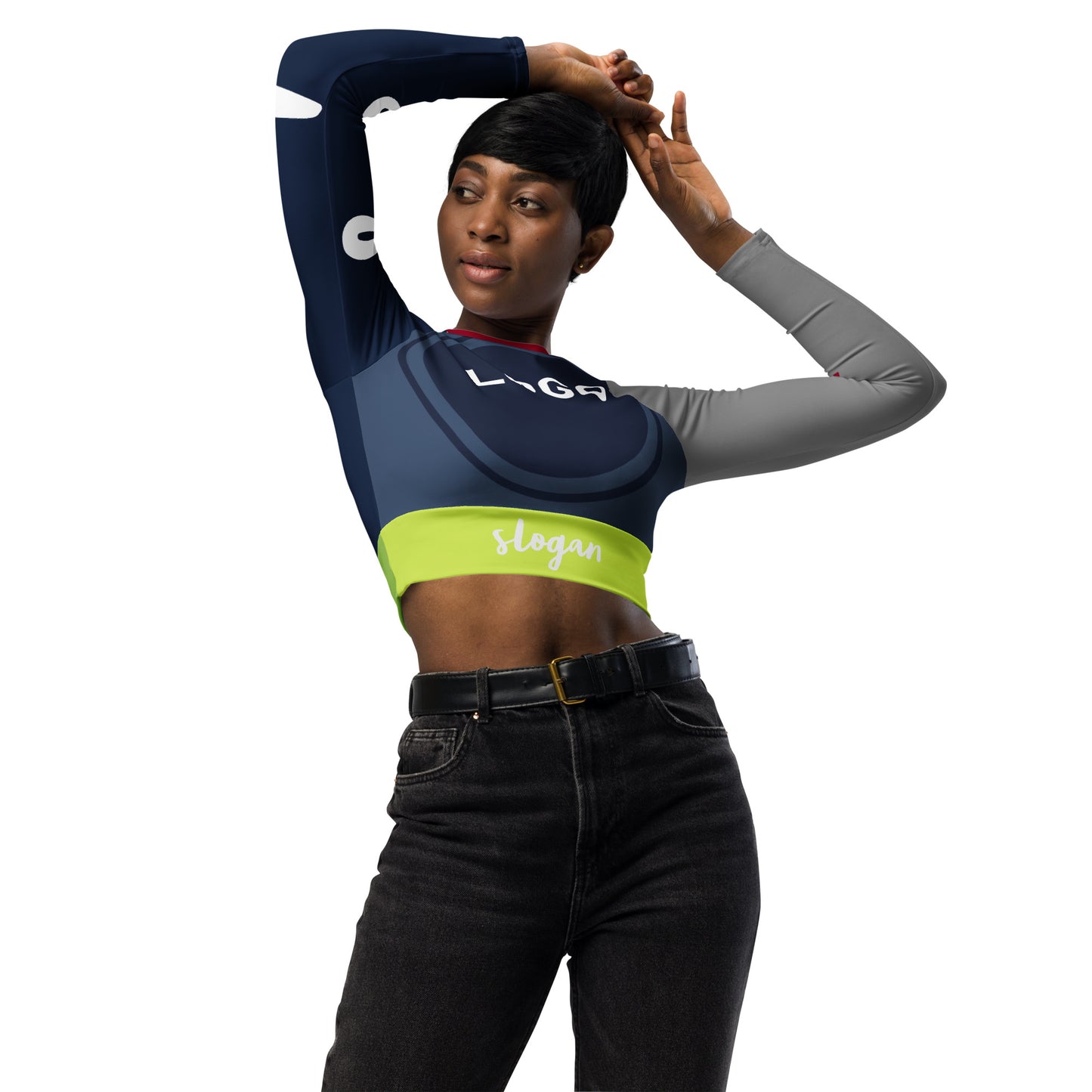 TIME OF VIBES - Recycled long-sleeve crop top CORPORATE - €69.00
