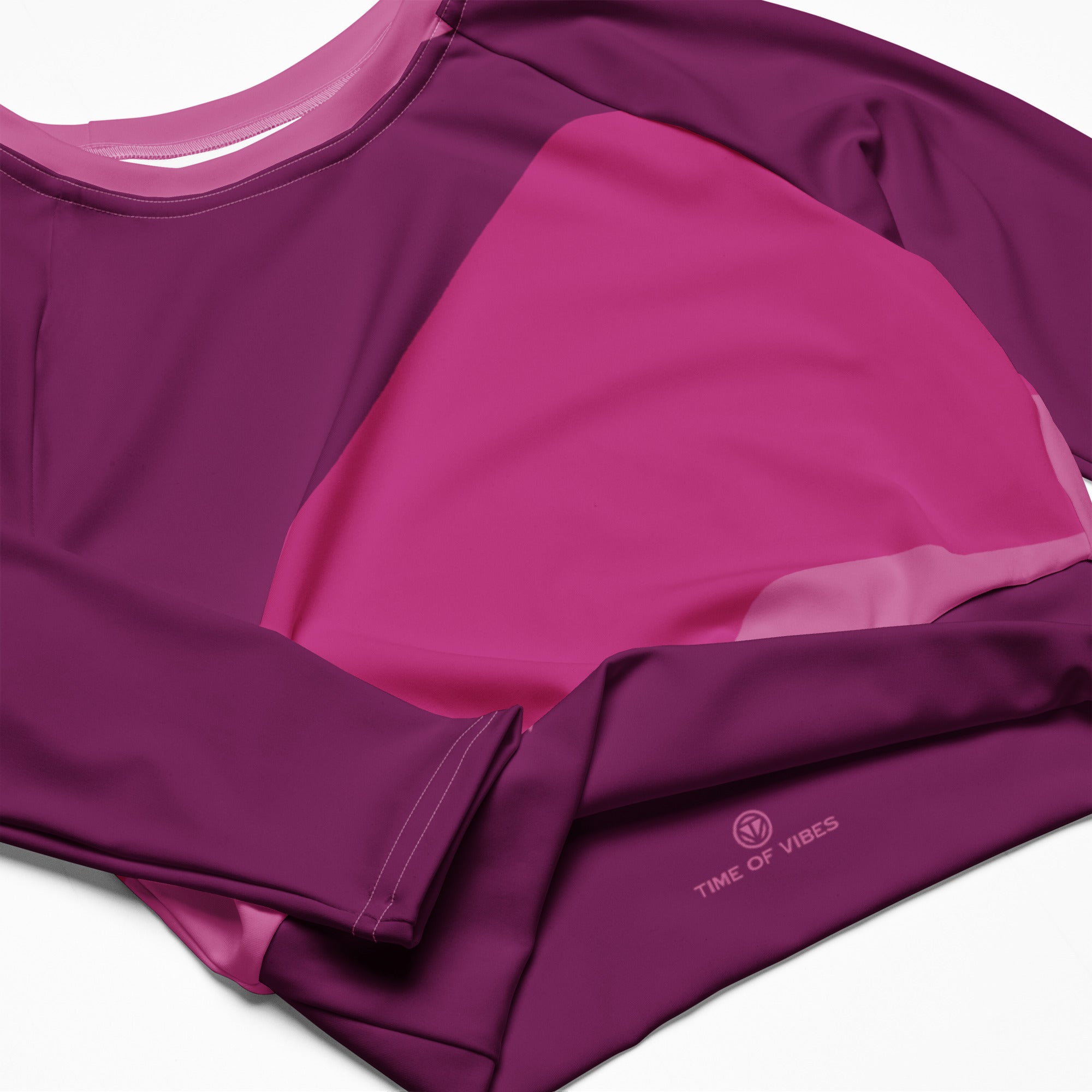 TOV Langarm Crop-Top | ABSTRAKT (Pink) - Time Of Vibes