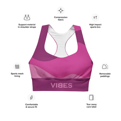 TOV Langer Sport BH | ABSTRAKT (Pink) - Time Of Vibes